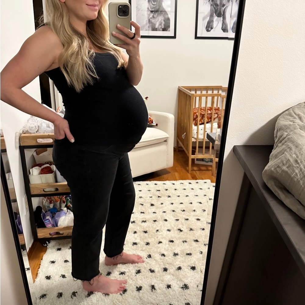 Paige denim maternity straight leg black jeans - Picture 4 of 6